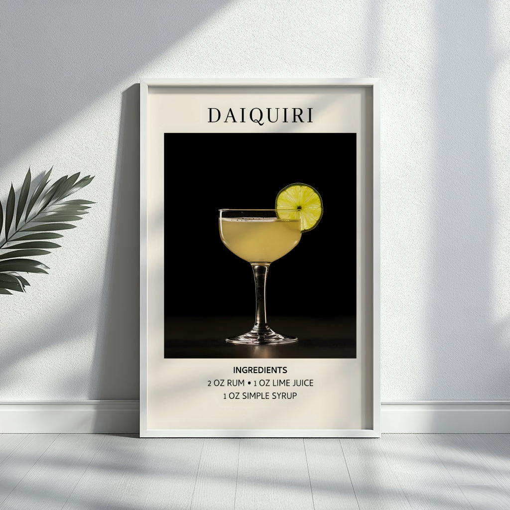 Classic Daiquiri Cocktail Recipe Framed Poster – Framed Wall Art Poster - Image 3