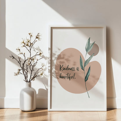 Kindness is Beautiful Botanical Abstract Framed Poster – Framed Wall Art Poster - Image 2