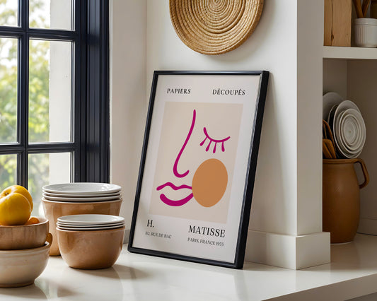 Matisse Papiers Découpés Abstract Face Framed Poster - View 1