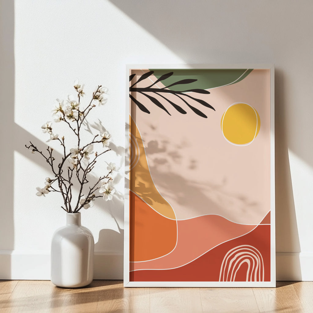 Abstract Bohemian Sun & Earth Tones Framed Poster – Framed Wall Art Poster - Image 3