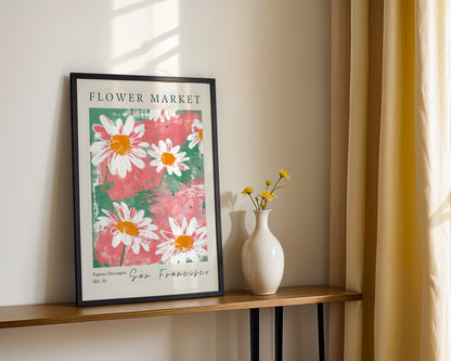 Flower Market San Francisco Daisies Framed Poster – Framed Wall Art Poster - Image 3
