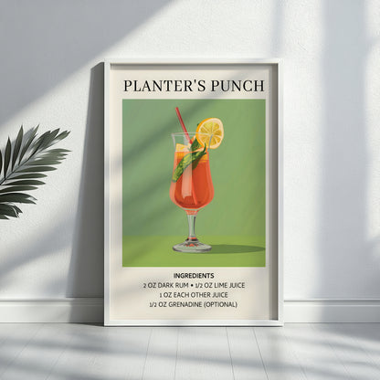 Planter's Punch Cocktail Recipe Framed Poster – Framed Wall Art Poster - Image 3
