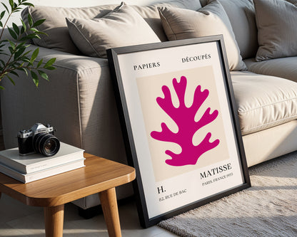 Matisse Magenta Coral Cut-Outs Framed Poster - View 3