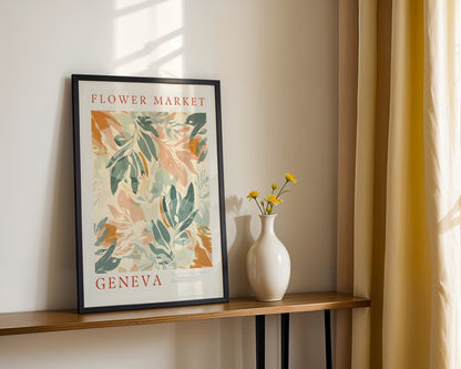 Geneva Flower Market Abstract Botanical Framed Poster – Framed Wall Art Poster - Image 3