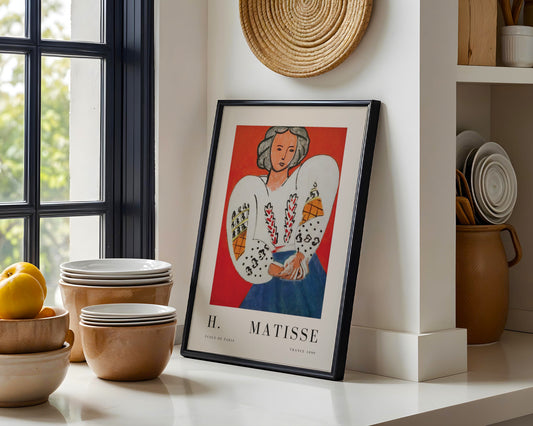Matisse Style Woman Portrait Framed Wall Art - View 1