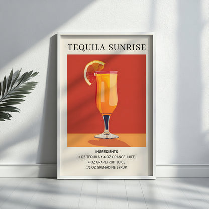 Vibrant Tequila Sunrise Cocktail Framed Art – Framed Wall Art Poster - Image 4