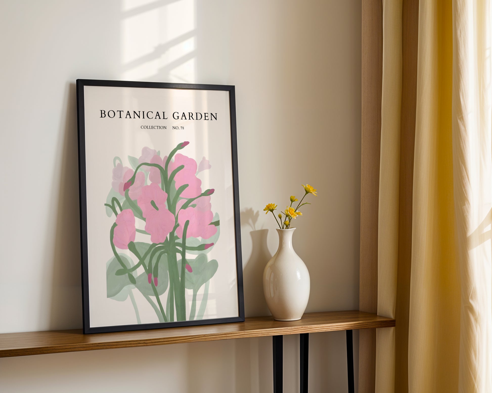 Abstract Pink Botanical Garden Framed Poster – Framed Wall Art Poster - Image 3