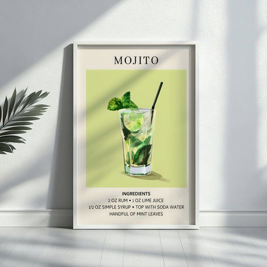 Mojito Recipe Bar Cart Framed Poster – Framed Wall Art Poster - Image 2