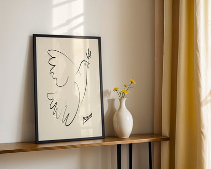 Picasso Dove of Peace Line Art Framed Poster - View 1