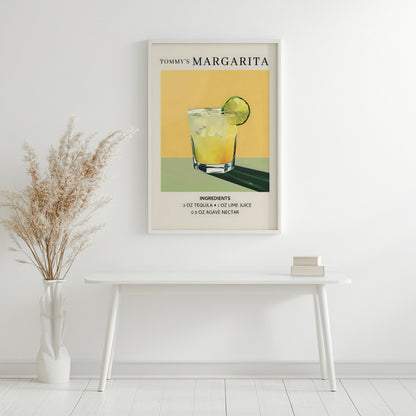 Tommy's Margarita Cocktail Recipe Framed Poster – Framed Wall Art Poster - Image 3