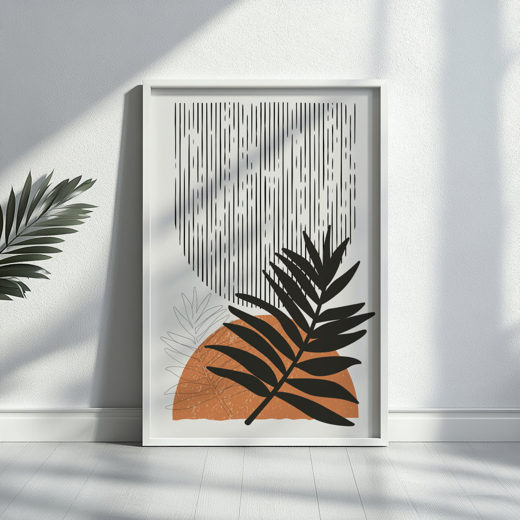Abstract Terracotta Botanical Framed Poster – Framed Wall Art Poster - Image 2