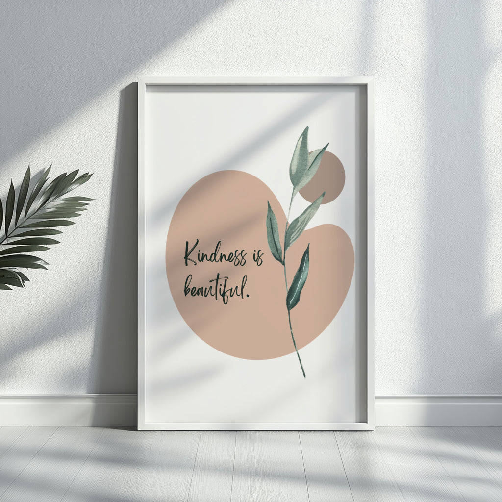 Kindness is Beautiful Botanical Abstract Framed Poster – Framed Wall Art Poster - Image 3
