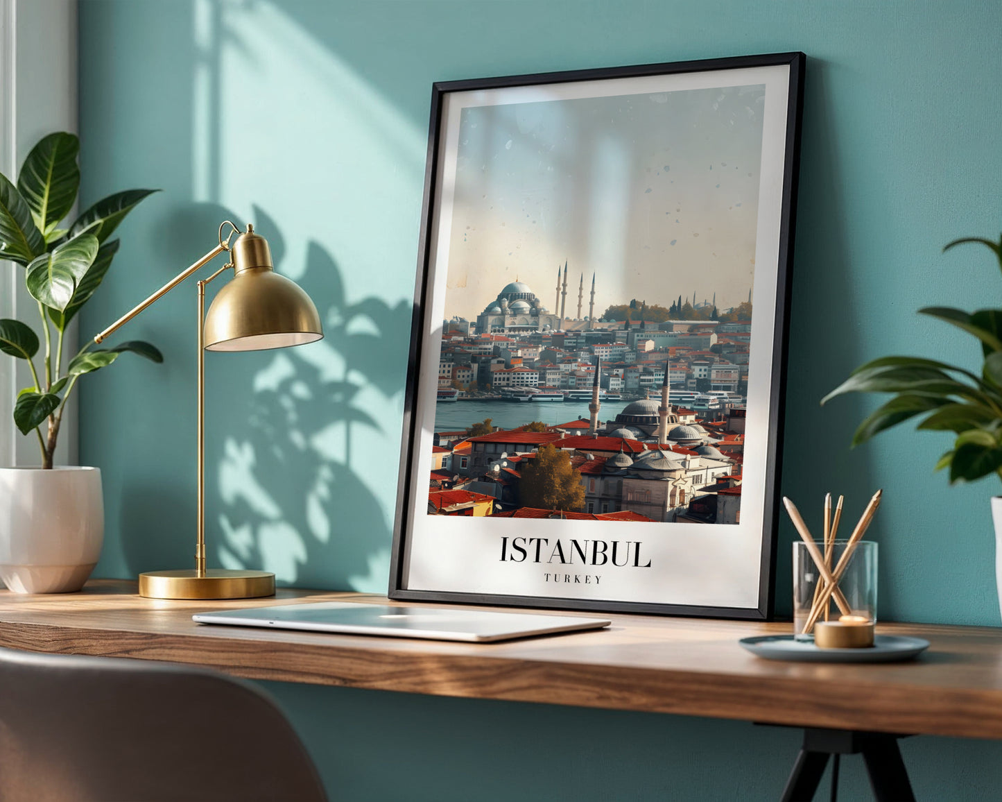 Istanbul Turkey Cityscape Framed Poster – Framed Wall Art Poster - Image 1