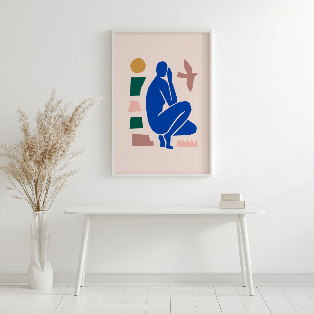 Blush Pink Abstract Waves Framed Poster - Image 2