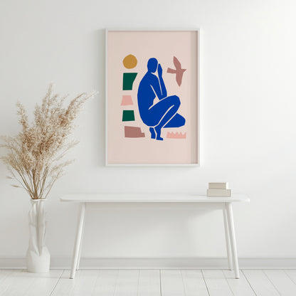 Blush Pink Abstract Waves Framed Poster - Image 2