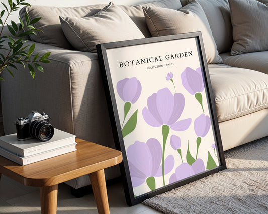 Botanical Garden Purple Flowers Framed Poster – Framed Wall Art Poster - Image 2