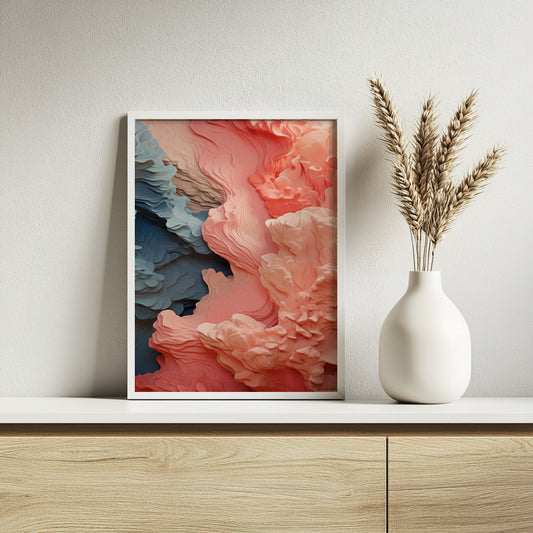 Modern Abstract Pastel Art Framed Poster Set