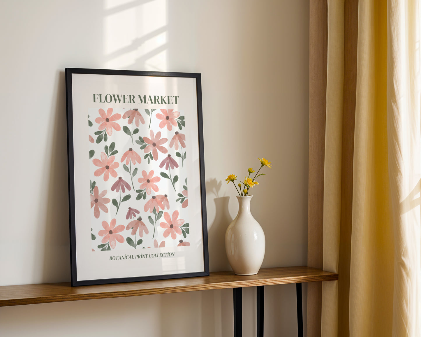 Pink Flower Market Botanical Print Framed Poster – Framed Wall Art Poster - Image 3