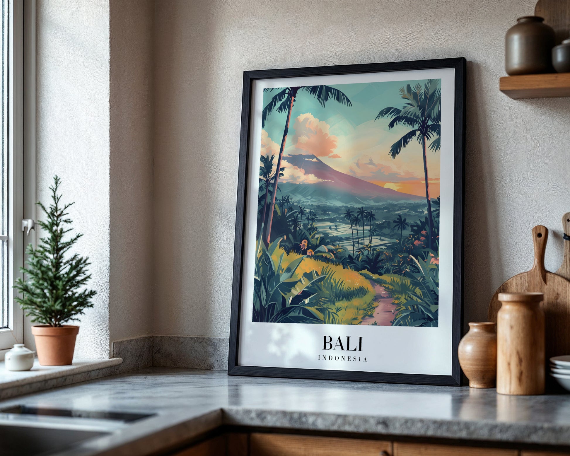 Bali Indonesia Tropical Sunset Framed Poster – Framed Wall Art Poster - Image 4