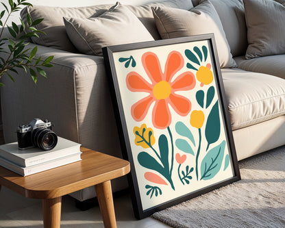 Vibrant Abstract Flowers Wall Art #1 – Framed Wall Art Poster - Image 2