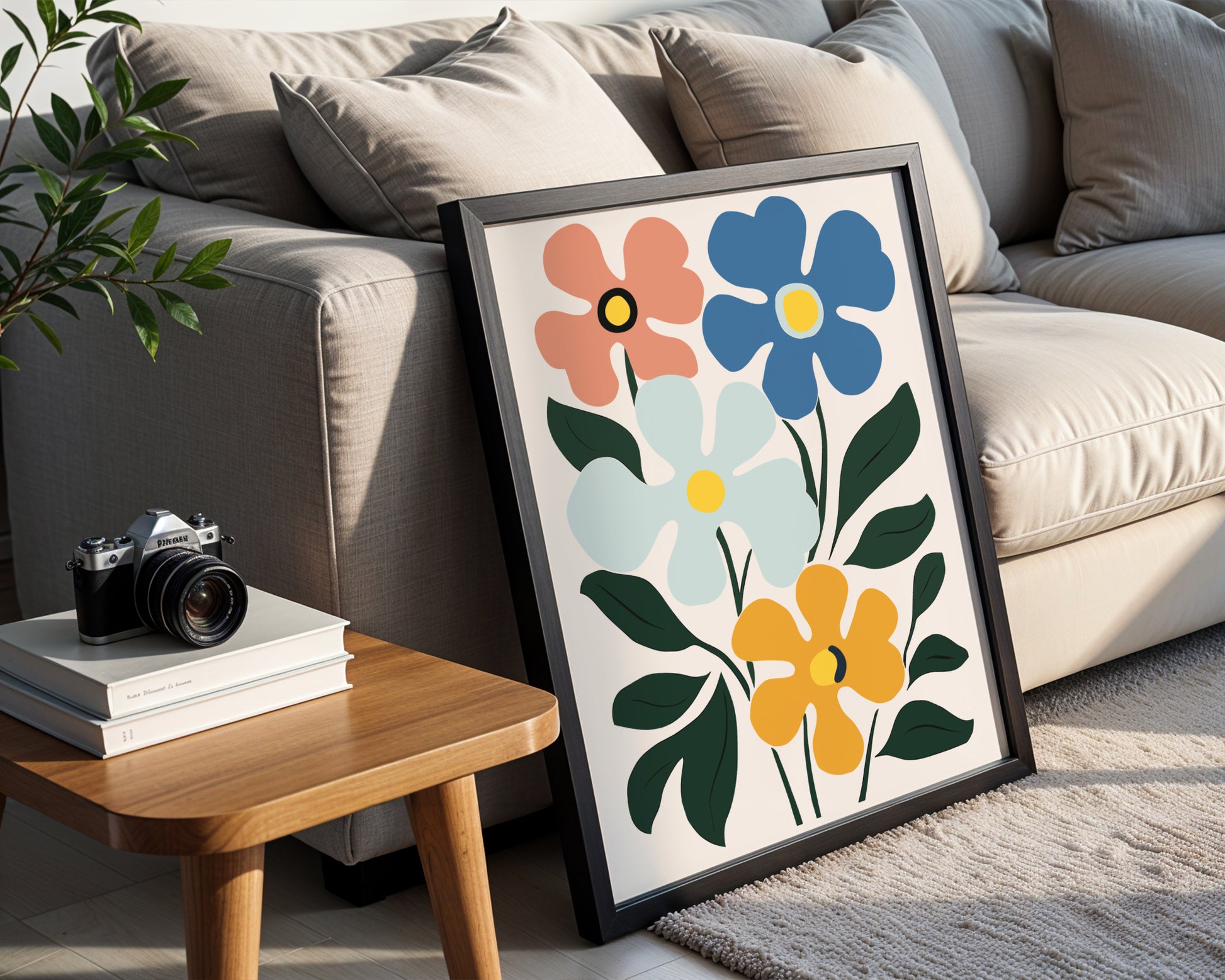 Vibrant Abstract Floral Framed Wall Art – Framed Wall Art Poster - Image 2