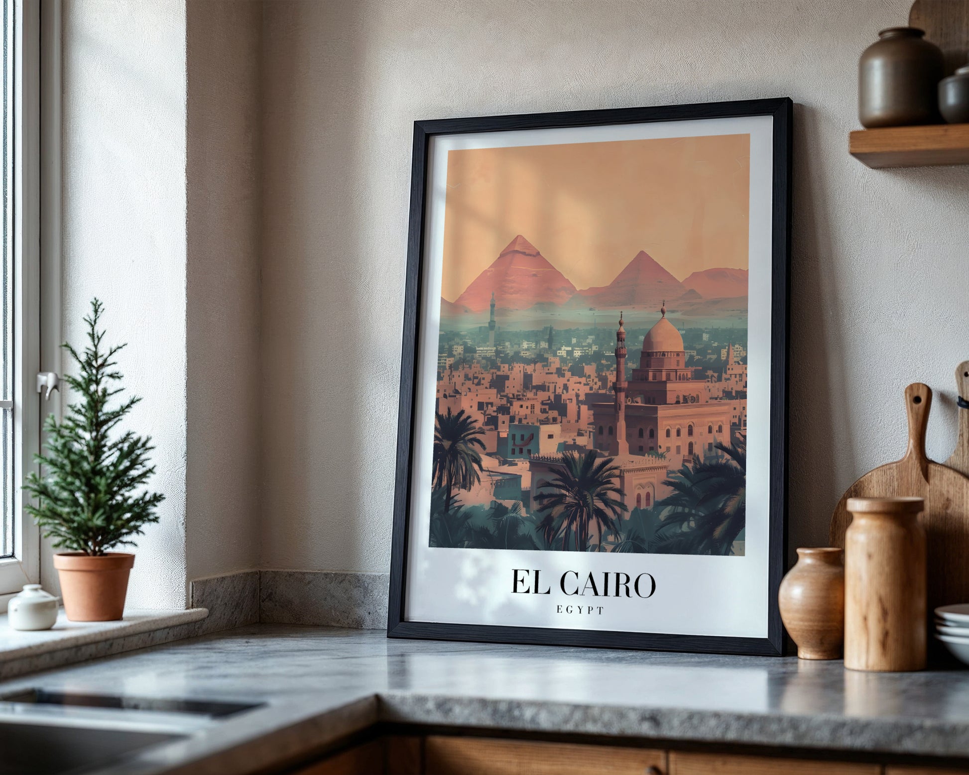 Cairo Egypt Pyramids Cityscape Framed Poster – Framed Wall Art Poster - Image 4