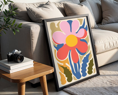 Vibrant Abstract Flower Framed Poster – Framed Wall Art Poster - Image 3