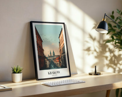Krakow Old Town Streetscape Framed Poster – Framed Wall Art Poster - Image 3