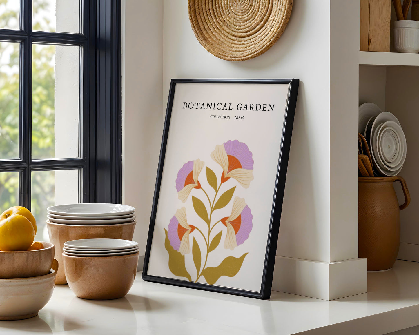 Botanical Garden Stylized Floral Framed Poster – Framed Wall Art Poster - Image 1