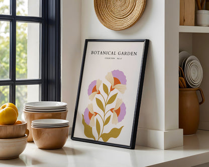 Botanical Garden Stylized Floral Framed Poster – Framed Wall Art Poster - Image 1