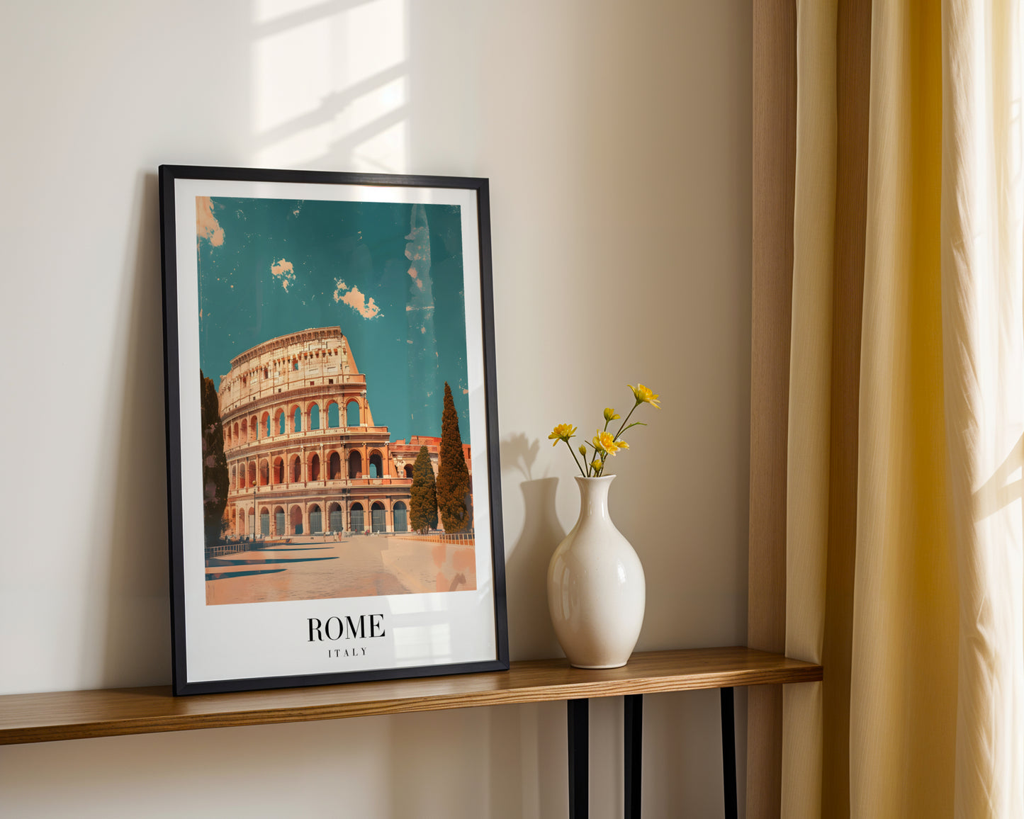 Rome Colosseum Vintage Travel Framed Poster – Framed Wall Art Poster - Image 2