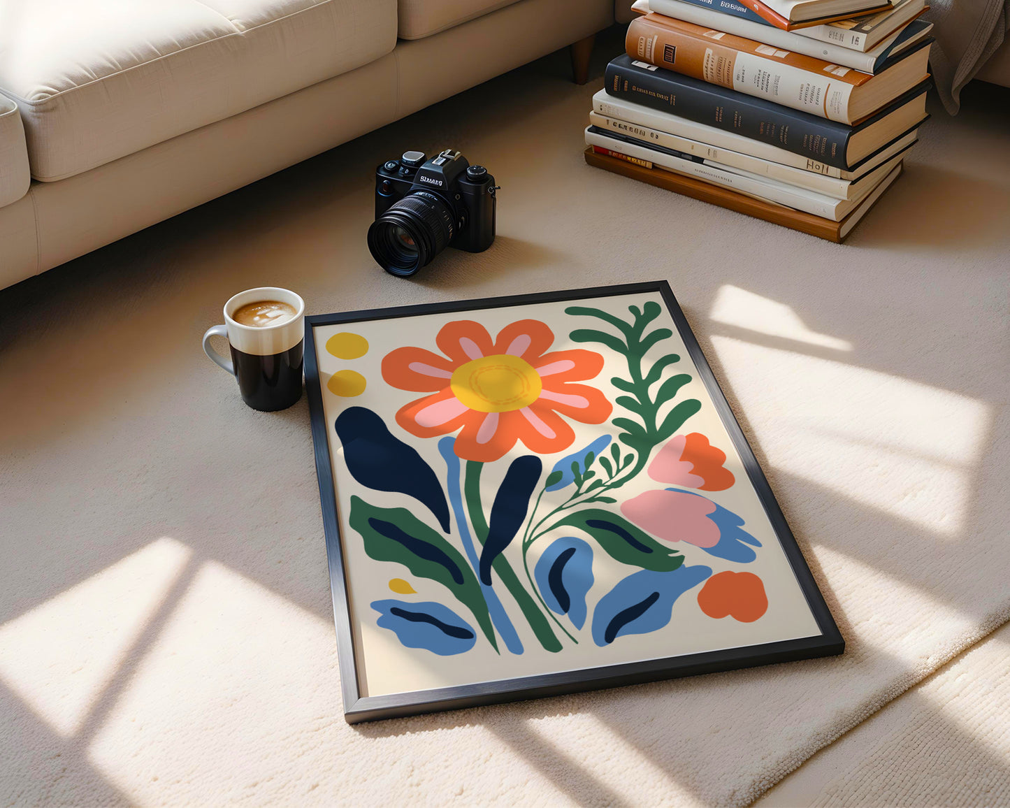 Vibrant Abstract Floral Meadow Framed Poster – Framed Wall Art Poster - Image 4