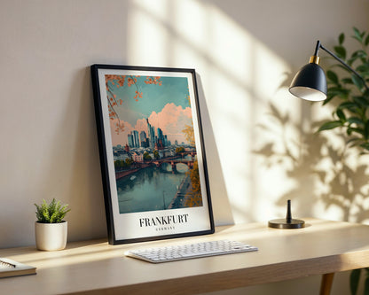 Frankfurt Germany Modern Cityscape Framed Poster – Framed Wall Art Poster - Image 3