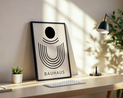 Minimalist Bauhaus Geometric Arch Framed Poster - Image 2