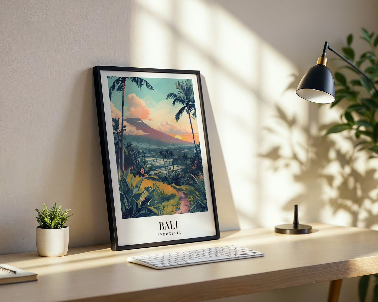 Bali Indonesia Tropical Sunset Framed Poster – Framed Wall Art Poster - Image 3