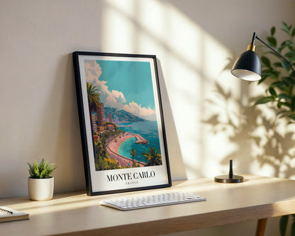 Monte Carlo Riviera Travel Framed Poster – Framed Wall Art Poster - Image 3