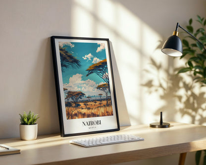 Nairobi Kenya Savanna City Framed Poster – Framed Wall Art Poster - Image 3