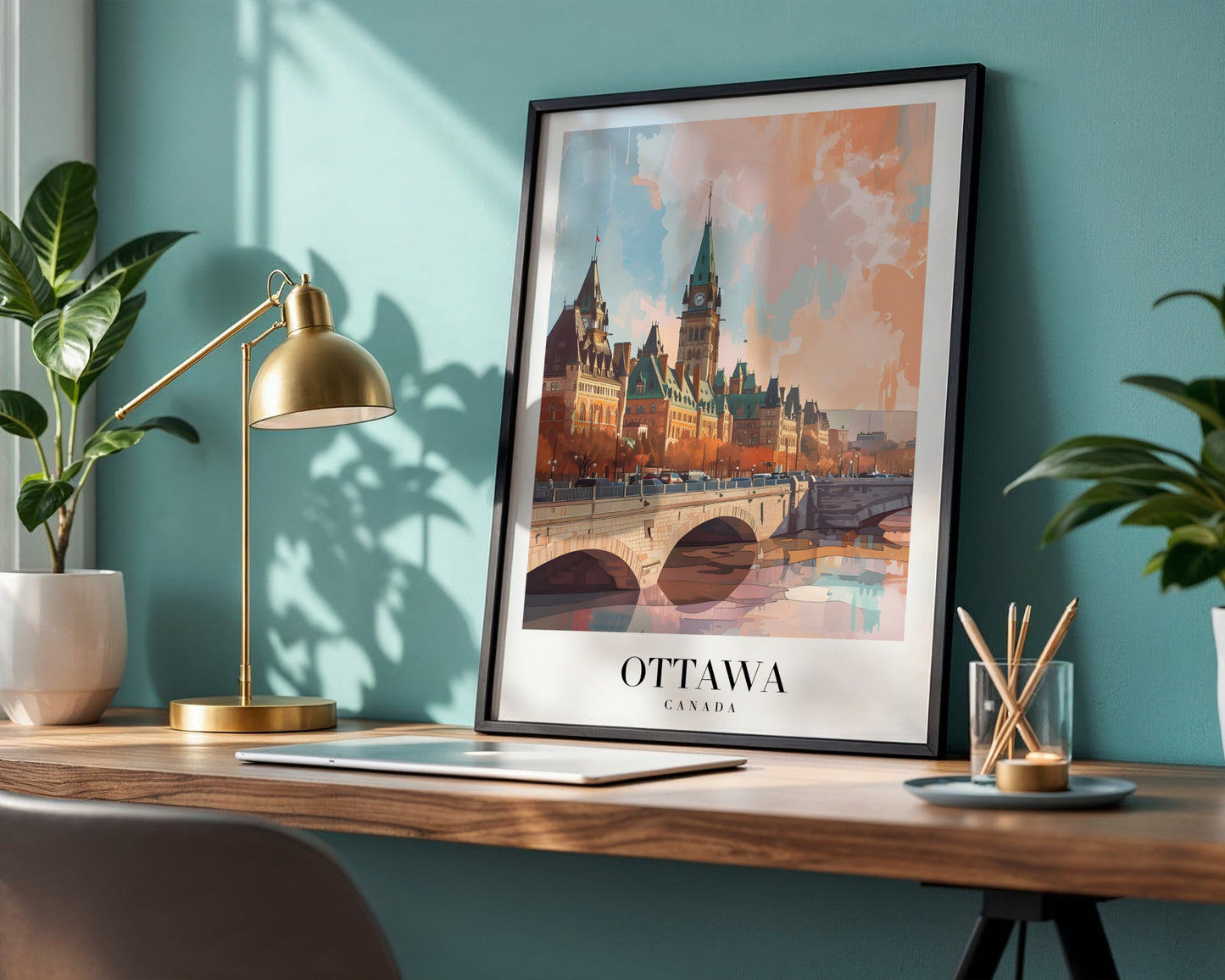 Ottawa Canada Cityscape Framed Poster – Framed Wall Art Poster - Image 1