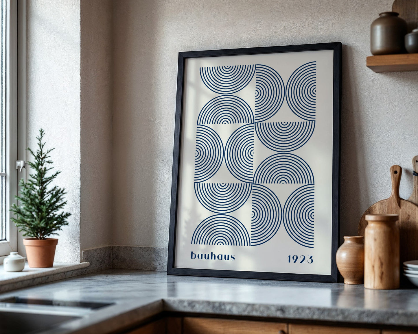 Bauhaus 1923 Geometric Arches Framed Poster - Image 4