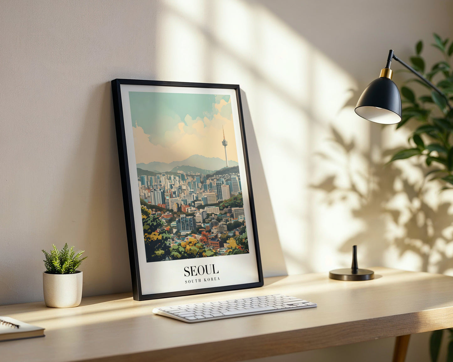 Seoul Cityscape N Tower Framed Poster South Korea Art – Framed Wall Art Poster - Image 3