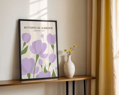 Botanical Garden Purple Flowers Framed Poster – Framed Wall Art Poster - Image 3