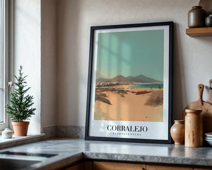 Corralejo Fuerteventura Beach Travel Framed Poster – Framed Wall Art Poster - Image 4