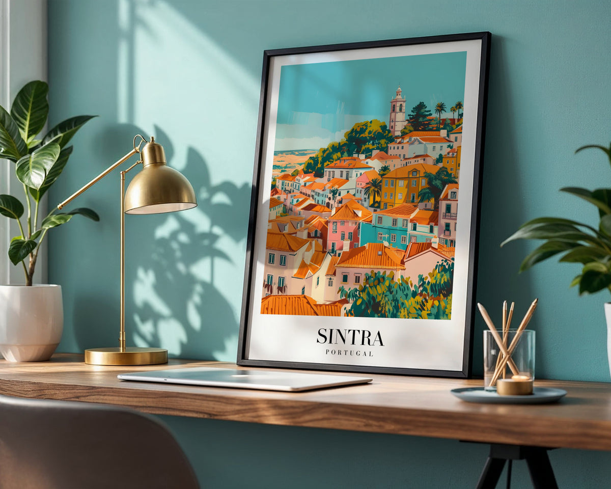 Vibrant Sintra Portugal Cityscape Framed Poster – Framed Wall Art Poster - Image 1