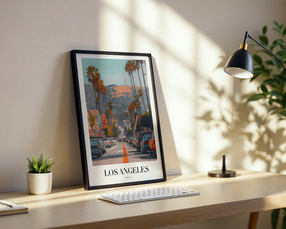 Los Angeles Palm Trees Street View Framed Poster – Framed Wall Art Poster - Image 3