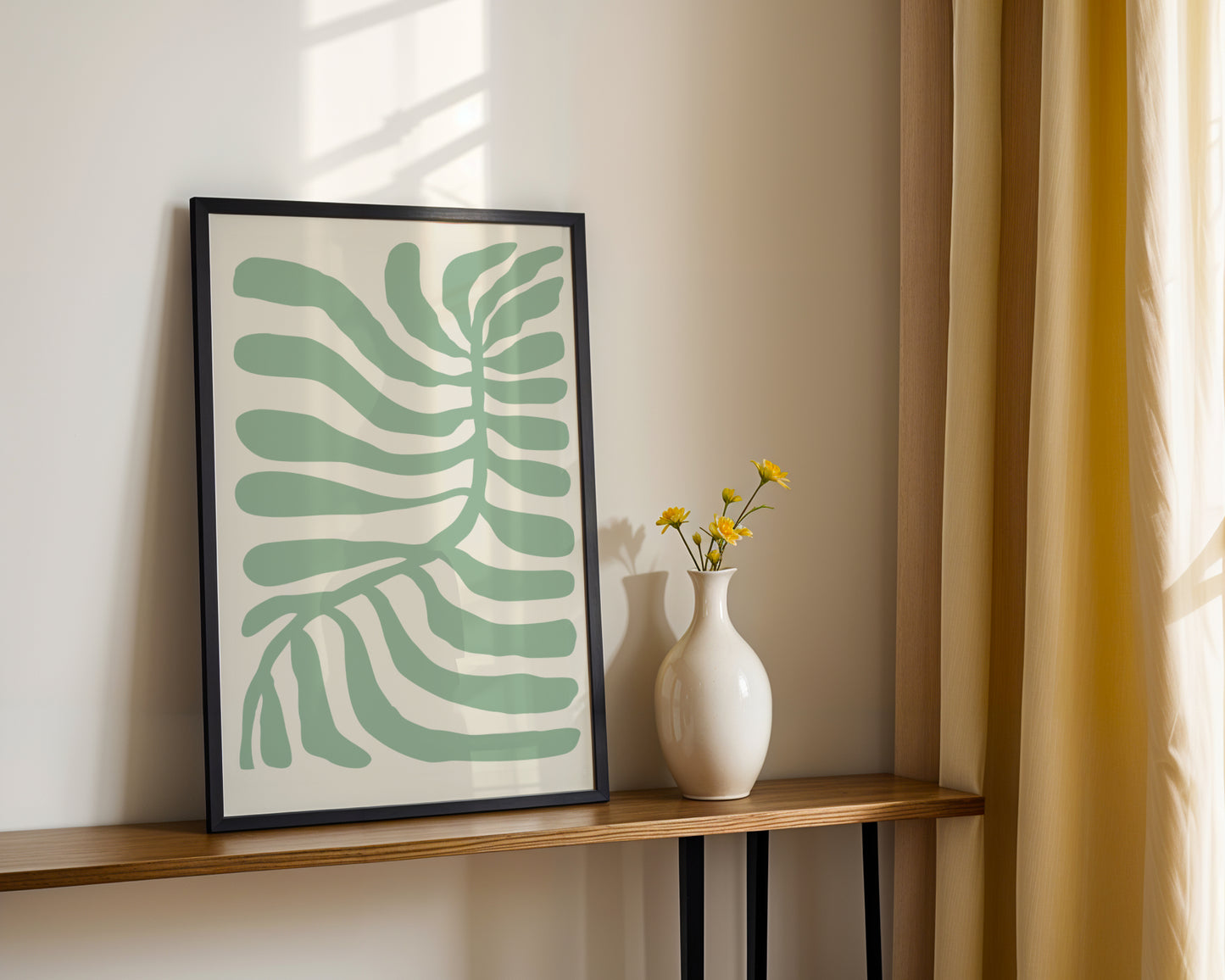Abstract Sage Green Botanical Framed Poster - Image 3