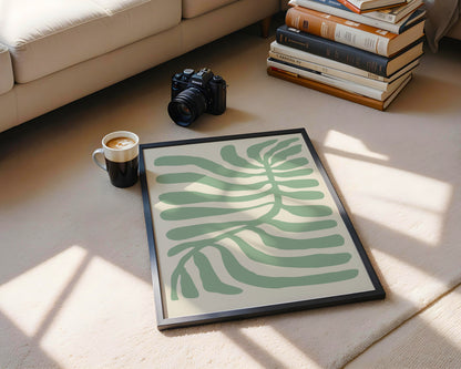 Abstract Sage Green Botanical Framed Poster - Image 4