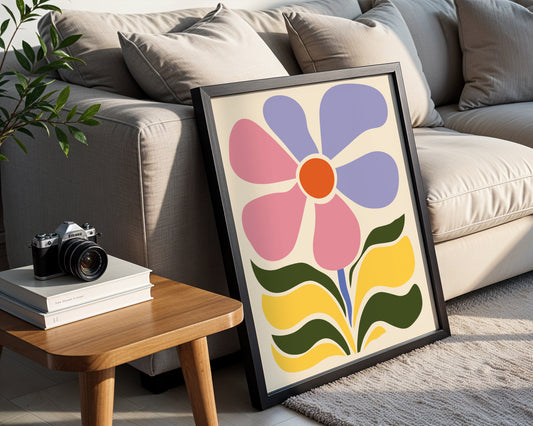 Abstract Colorful Flower Burst Framed Poster - Image 1