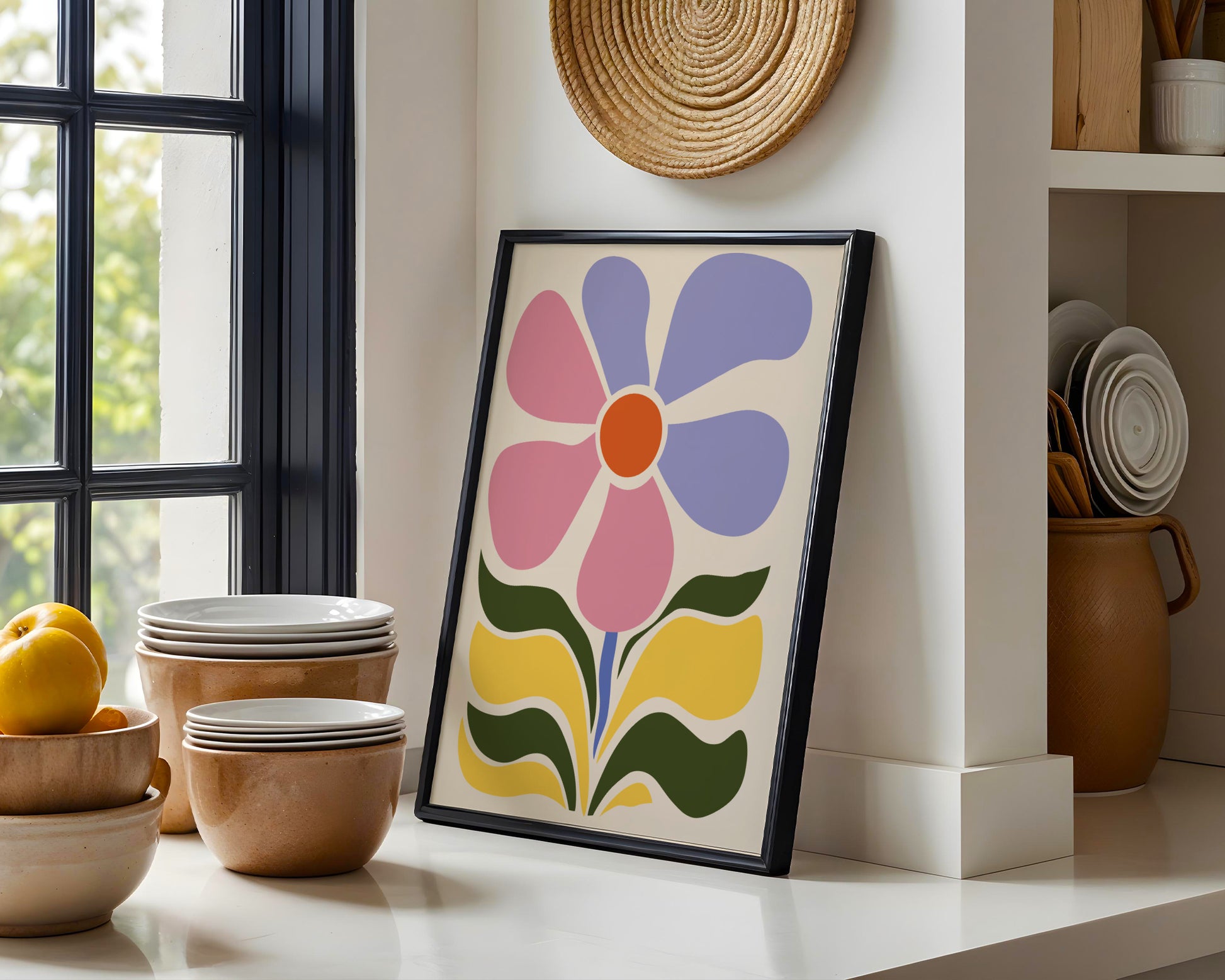 Abstract Colorful Flower Burst Framed Poster - Image 3