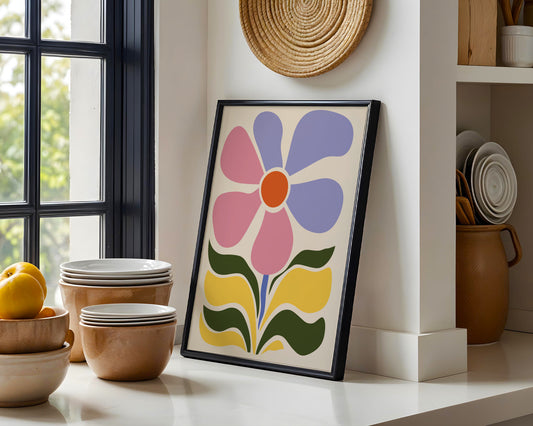 Abstract Colorful Flower Burst Framed Poster - Image 3