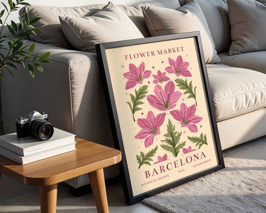 Barcelona Flower Market Botanical Framed Poster #1 - Image 1